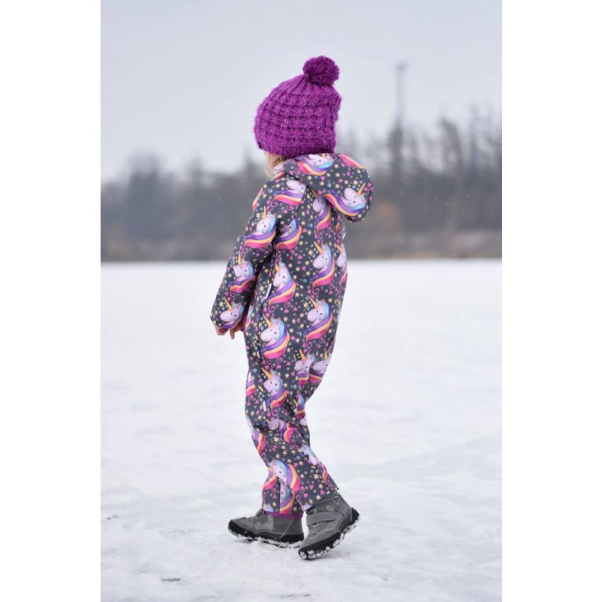 Green Baby - Softshell Overall Unicorn grau