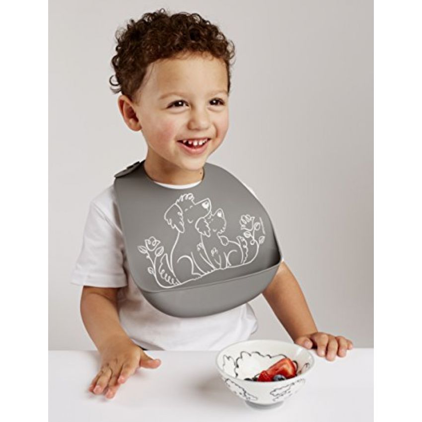 modern-twist - Lätzchen Puppy Love grau