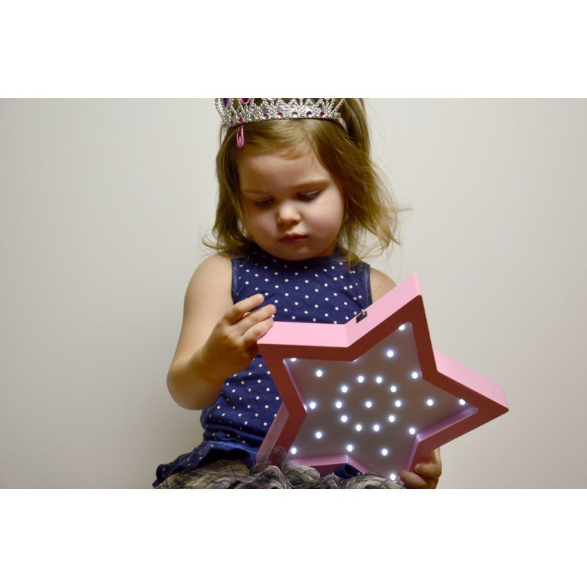 HappyMoon - LED Nachtlampe Stern rosa weiss