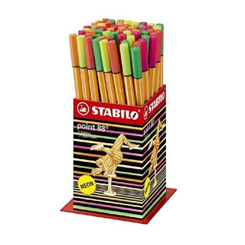 STABILO Feinliner Point 88 Neon - 60 Stück
