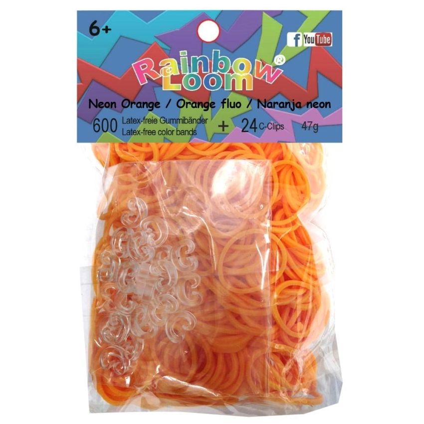 Rainbow Loom - Original Gummibänder, 600 Stück, Neon Orange