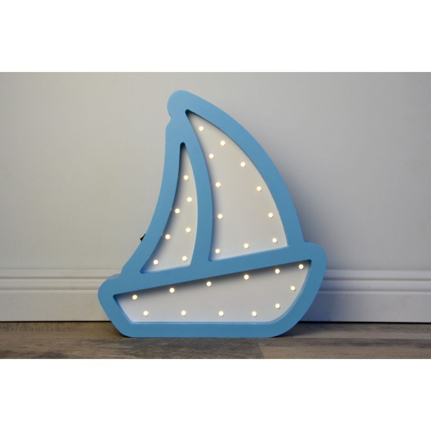 HappyMoon - LED Nachtlampe Boot blau weiss