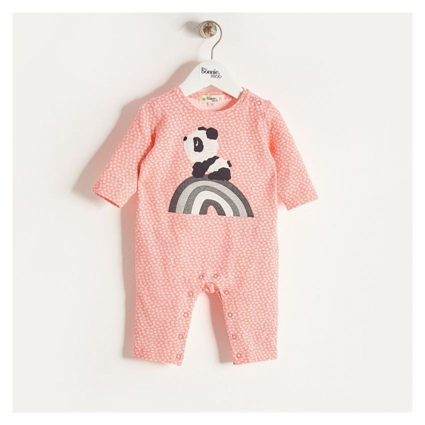 Bonniemob - Strampler Rainbow Panda sorbet