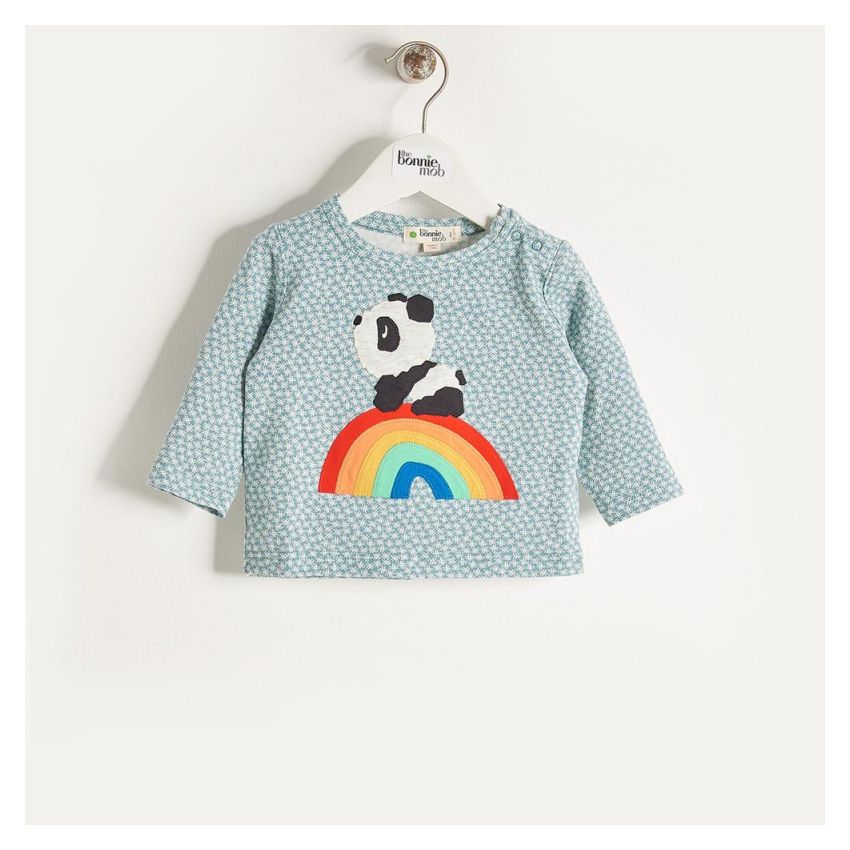 Bonniemob - Shirt Rainbow Panda blau