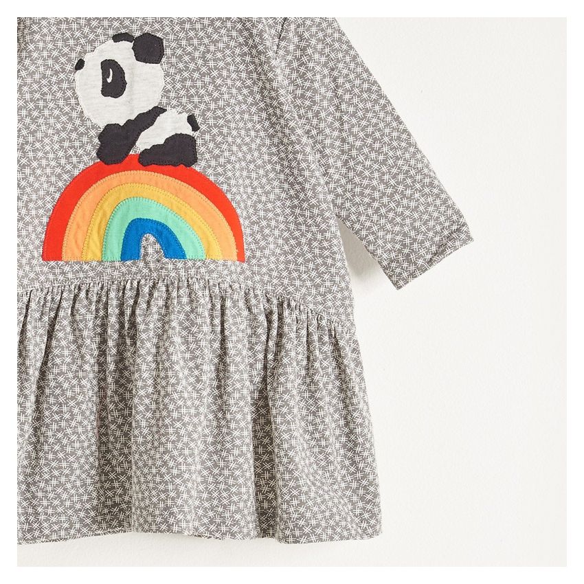 Bonniemob - Kleid Rainbow Panda grau
