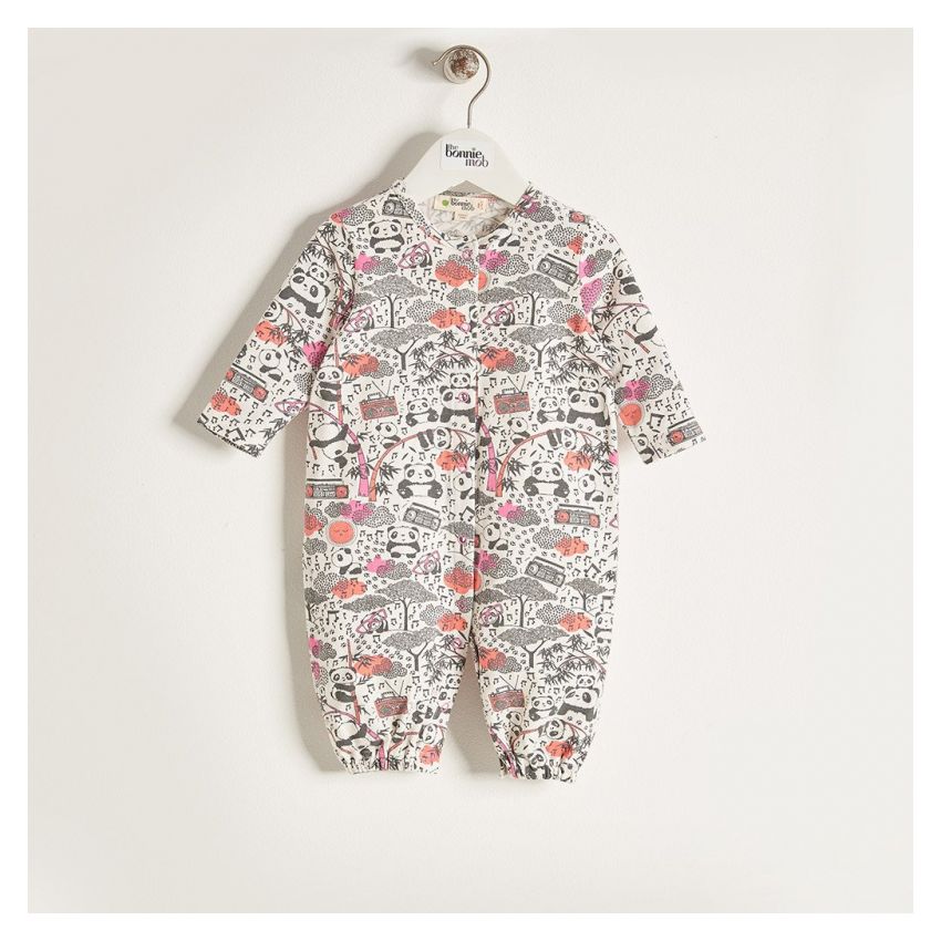 Bonniemob - Strampler / Schlafsack Panda print pink