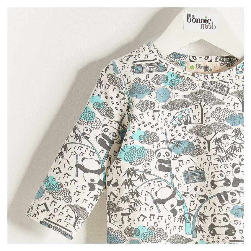 Bonniemob - Shirt Panda Print blau