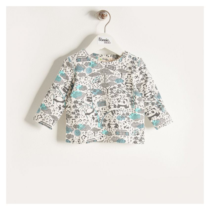 Bonniemob - Shirt Panda Print blau