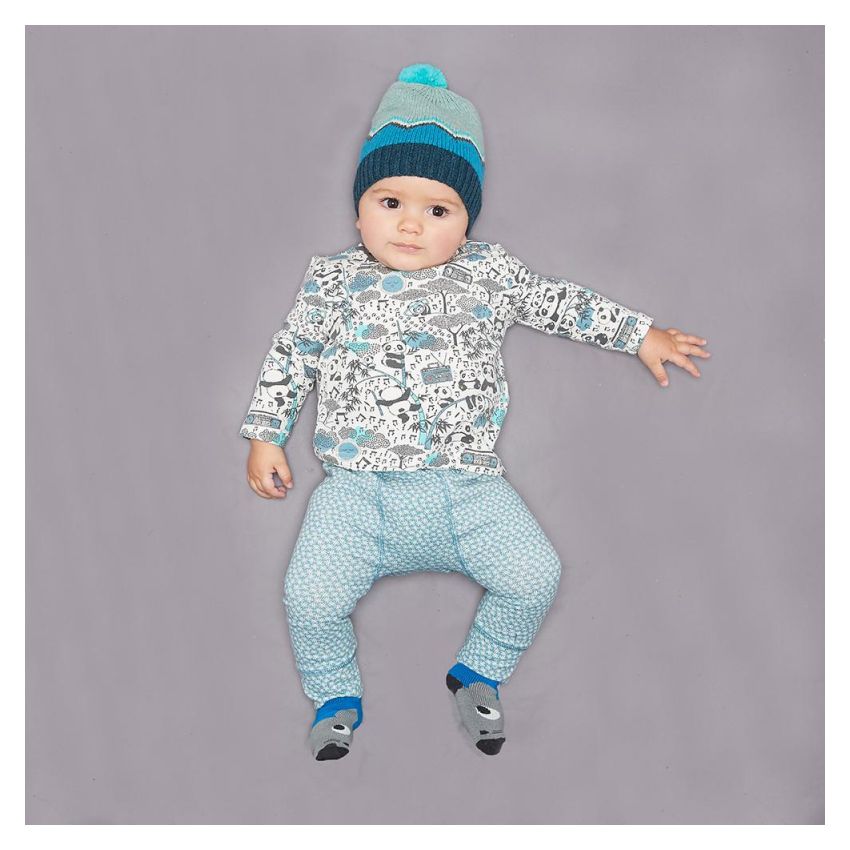 Bonniemob - Shirt Panda Print blau