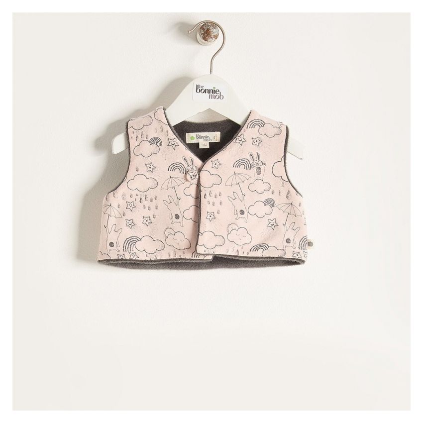 Bonniemob - Gilet zweiseitig Sunshine & Rain rosa