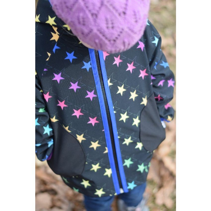 Green Baby - Softshell Jacke Frühling bis Herbst ungefüttert Rainbow Stars