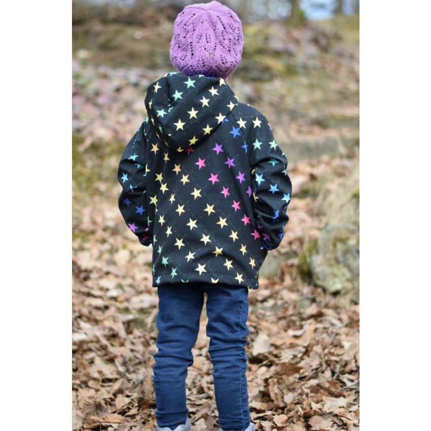 Green Baby - Softshell Jacke Frühling bis Herbst ungefüttert Rainbow Stars
