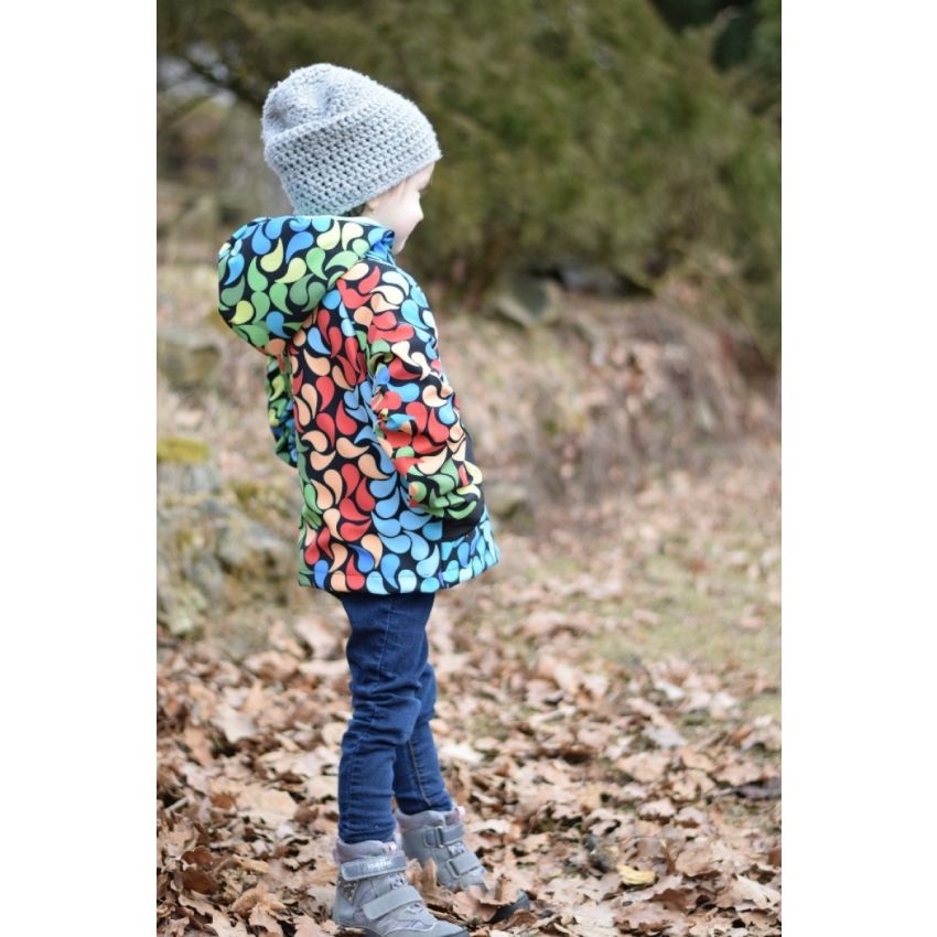 Green Baby 063 - Softshell Jacke Frühling bis Herbst ungefüttert Happy Leaves