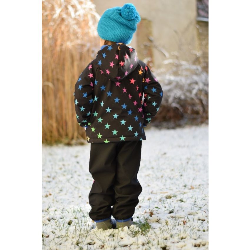 Green Baby - Softshell Jacke Rainbow Stars gefütterte Version für Übergangszeit und Winter