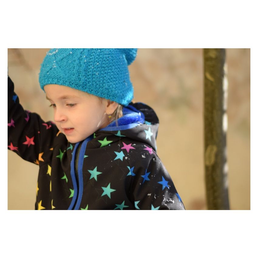 Green Baby - Softshell Jacke Rainbow Stars gefütterte Version für Übergangszeit und Winter