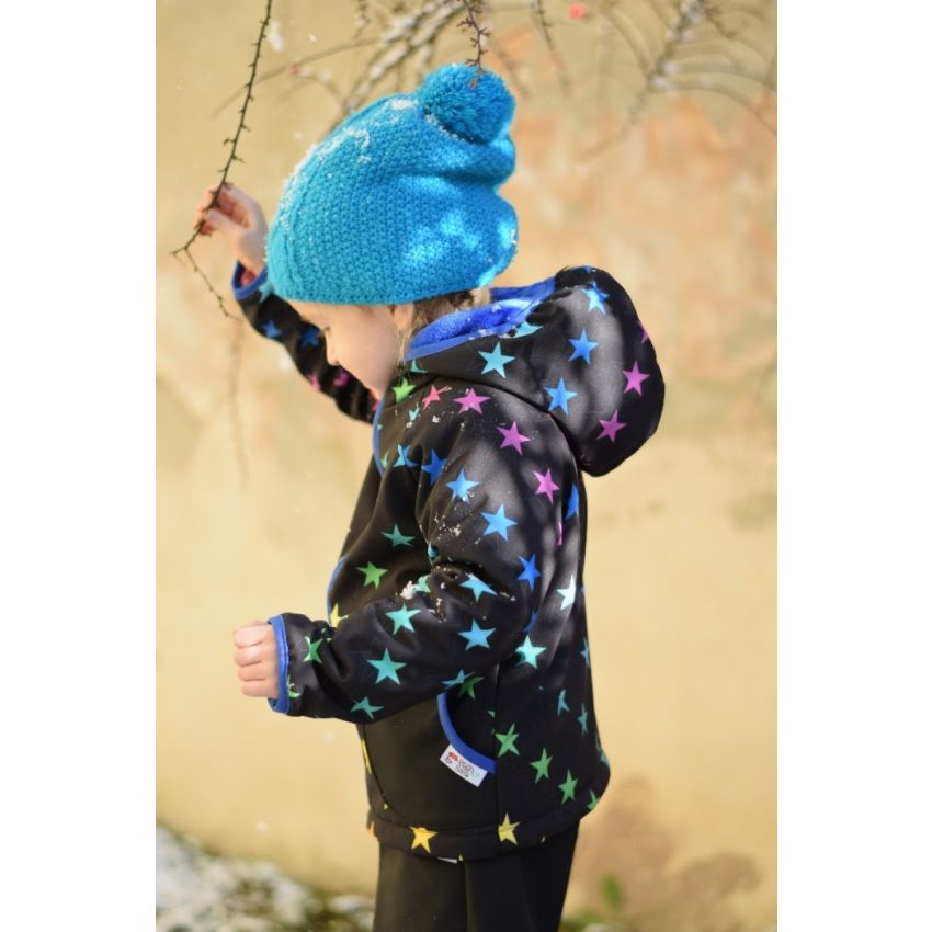 Green Baby - Softshell Jacke Rainbow Stars gefütterte Version für Übergangszeit und Winter