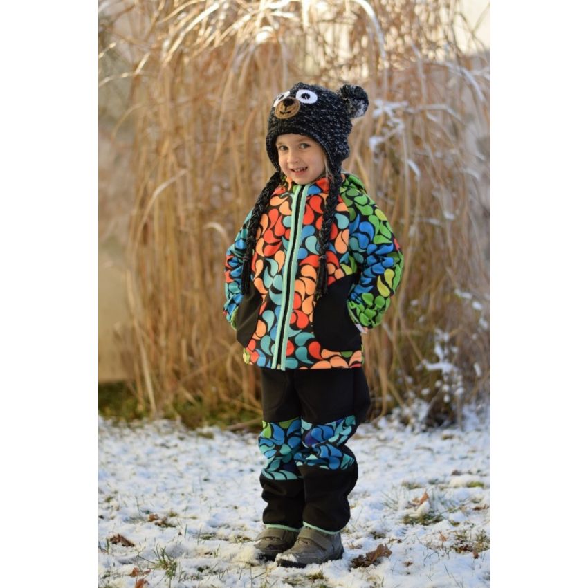 Green Baby - Softshell Jacke Happy Leaves gefütterte Version für Übergangszeit und Winter