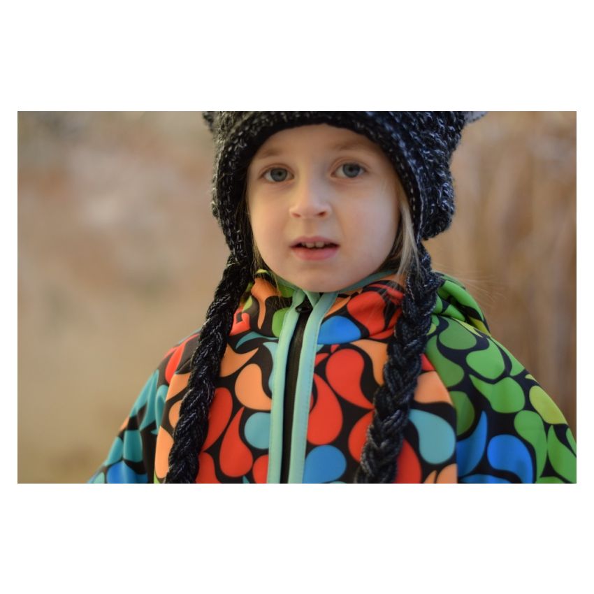 Green Baby - Softshell Jacke Happy Leaves gefütterte Version für Übergangszeit und Winter