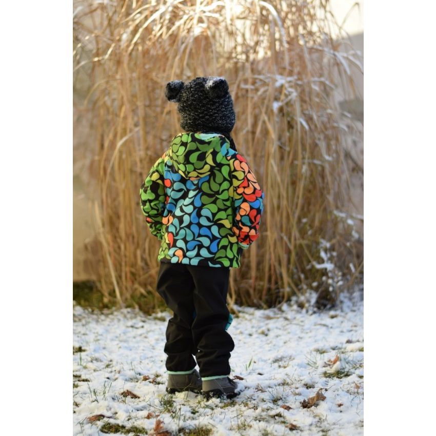 Green Baby - Softshell Jacke Happy Leaves gefütterte Version für Übergangszeit und Winter