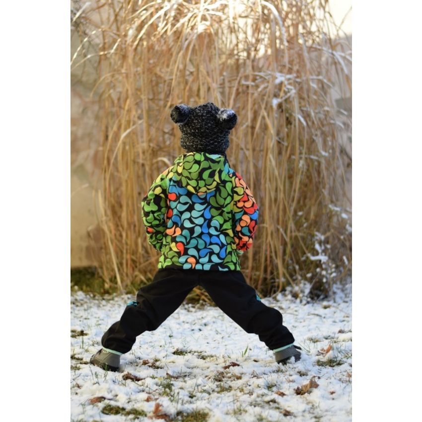 Green Baby - Softshell Jacke Happy Leaves gefütterte Version für Übergangszeit und Winter