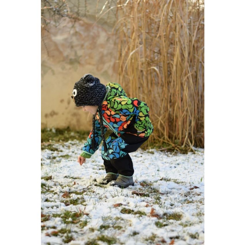 Green Baby - Softshell Jacke Happy Leaves gefütterte Version für Übergangszeit und Winter