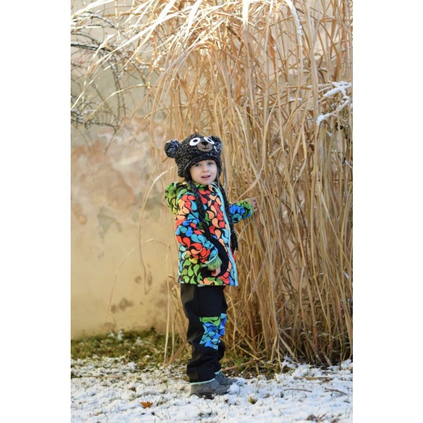 Green Baby - Softshell Jacke Happy Leaves gefütterte Version für Übergangszeit und Winter