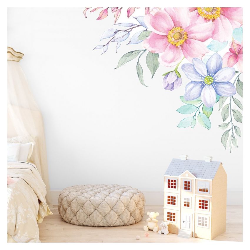 Ginger Monkey - Spring Flowers Corner Decal