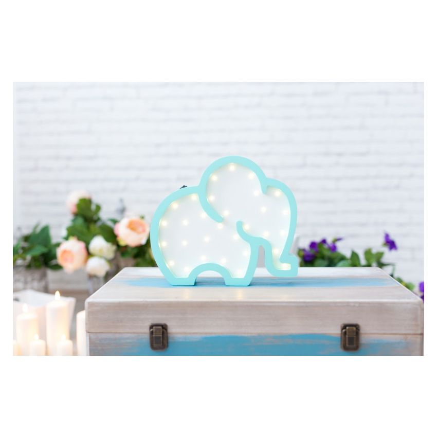 HappyMoon - LED Nachtlampe Elefant mint weiss