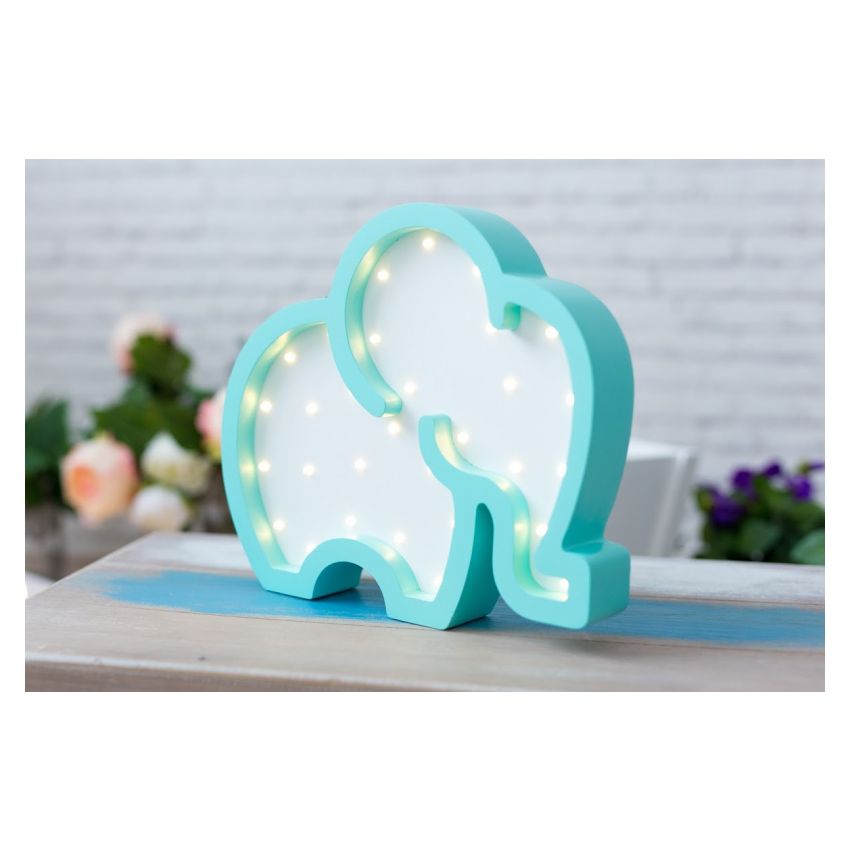 HappyMoon - LED Nachtlampe Elefant mint weiss