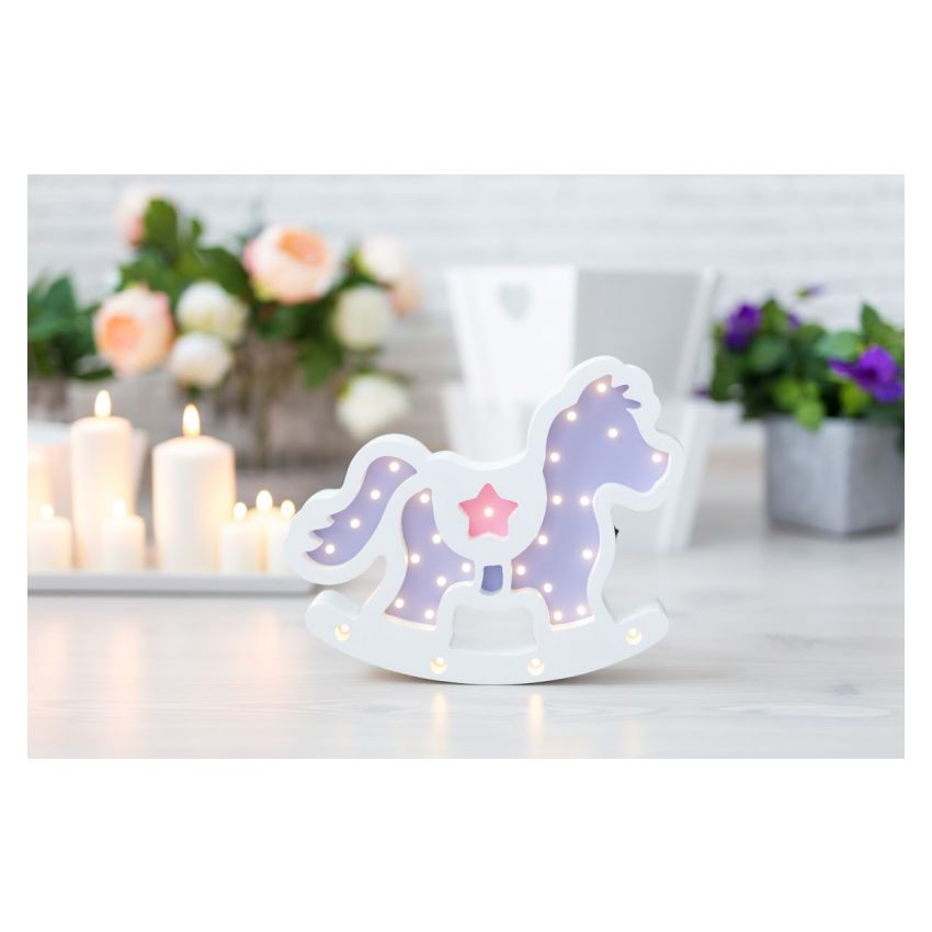 HappyMoon - LED Nachtlampe Pferd flieder weiss