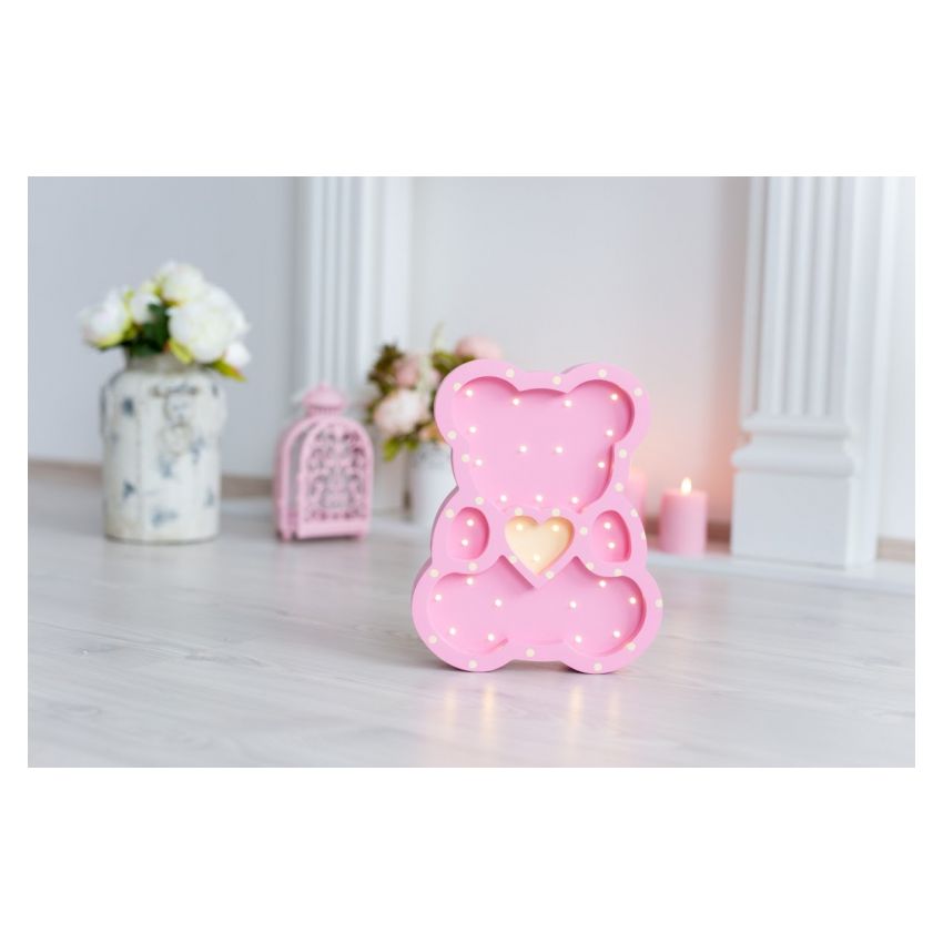 HappyMoon - LED Nachtlampe Bär gepunktet