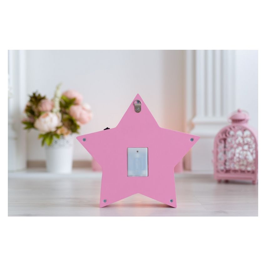 HappyMoon - LED Nachtlampe Stern rosa weiss