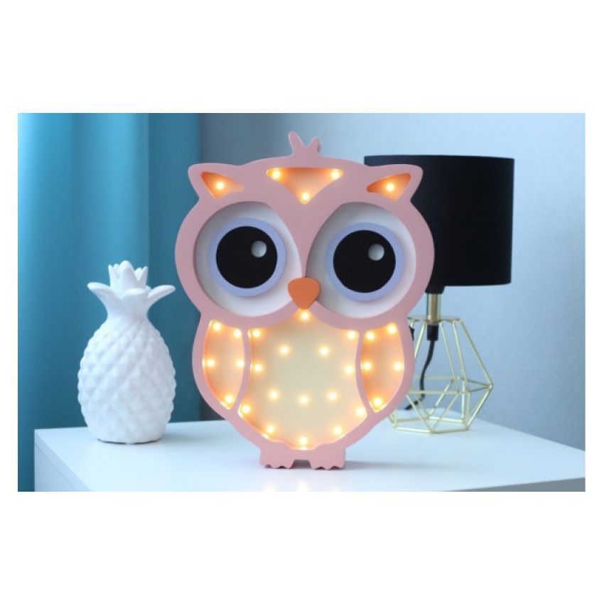 HappyMoon - LED Nachtlampe Eule rosa