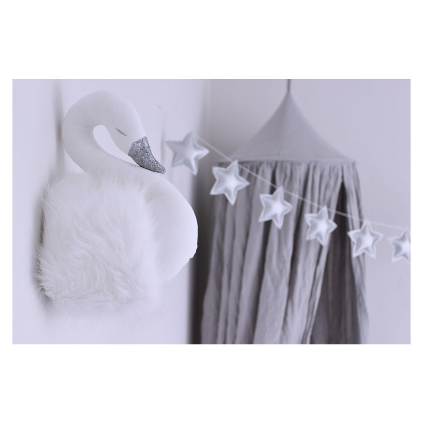 Cotton & Sweets - Wanddeko Schwan weiss mit weissen Federn
