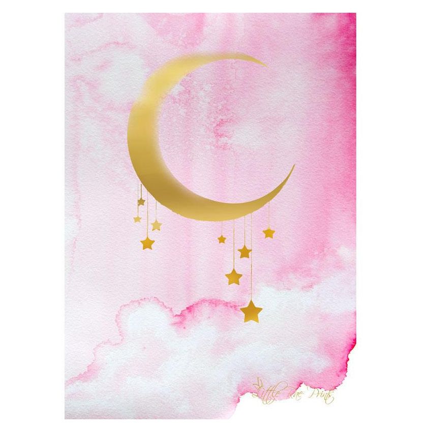 Little Rae Prints - Poster Midnight pink Gold 50x70cm