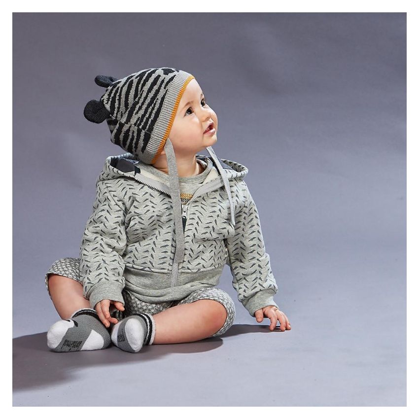 Bonniemob - Olli Bambus Print Hoodie grau