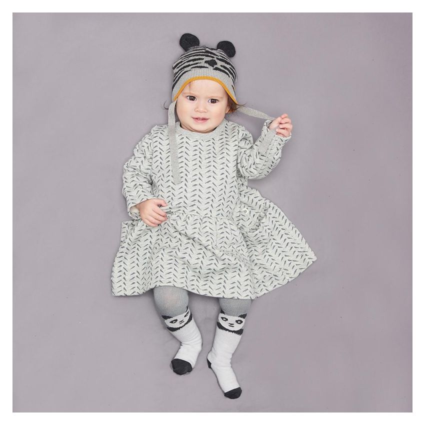 Bonniemob - Kleid Orla Bambus Print grau