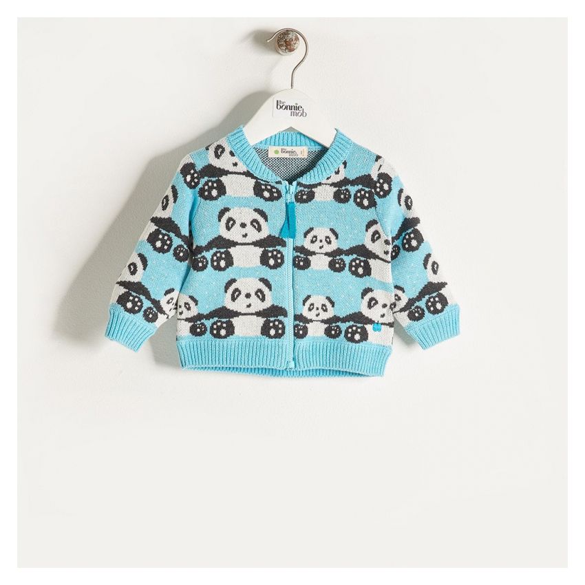 Bonniemob - Strick Panda Cardigan blau