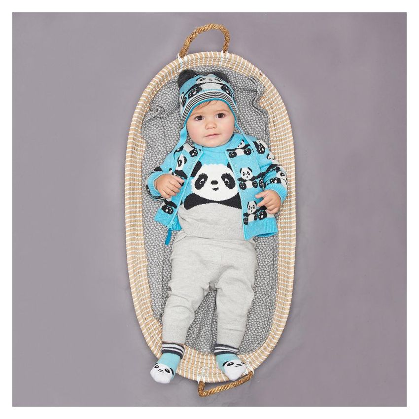 Bonniemob - Strick Panda Cardigan blau