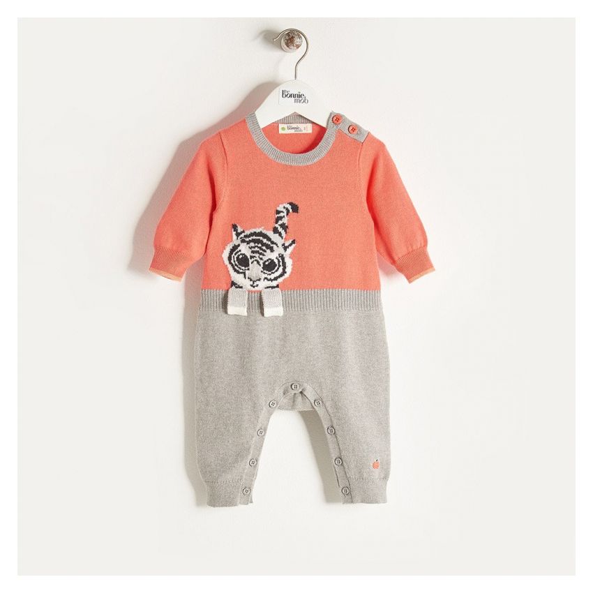 Bonniemob - Strick- Strampler Robin Tiger sorbet