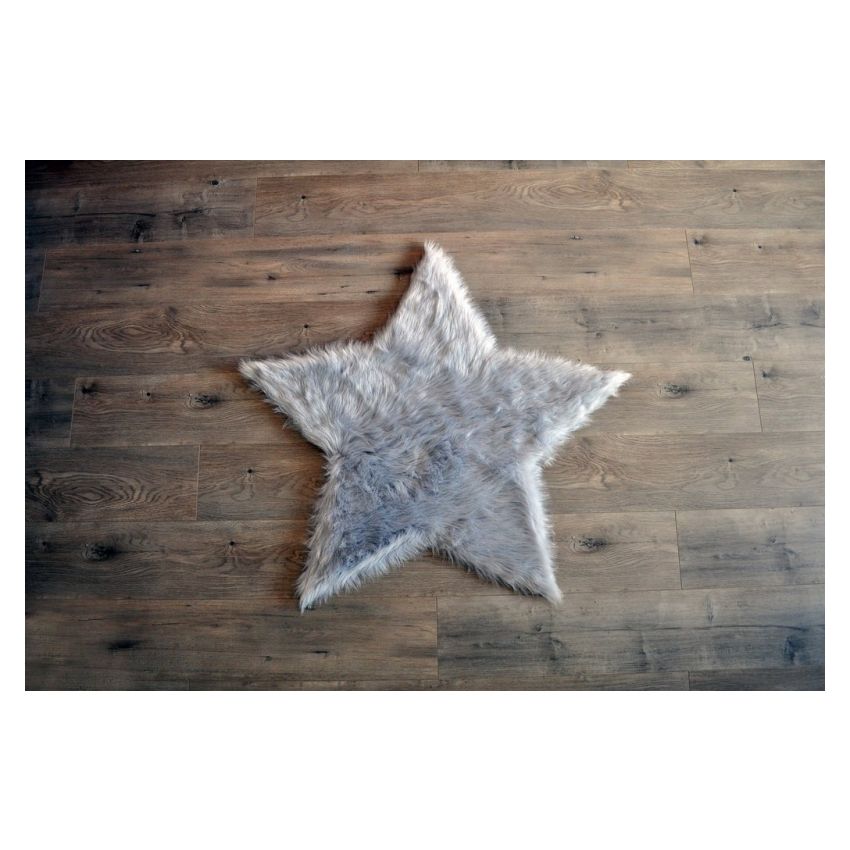 Kroma Carpets - Kunstlammfell Stern hellgrau