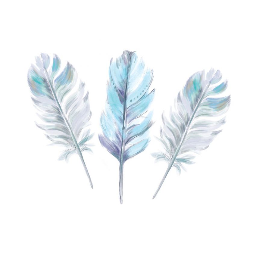 Ginger Monkey - Boho aqua Federn im 3er Set