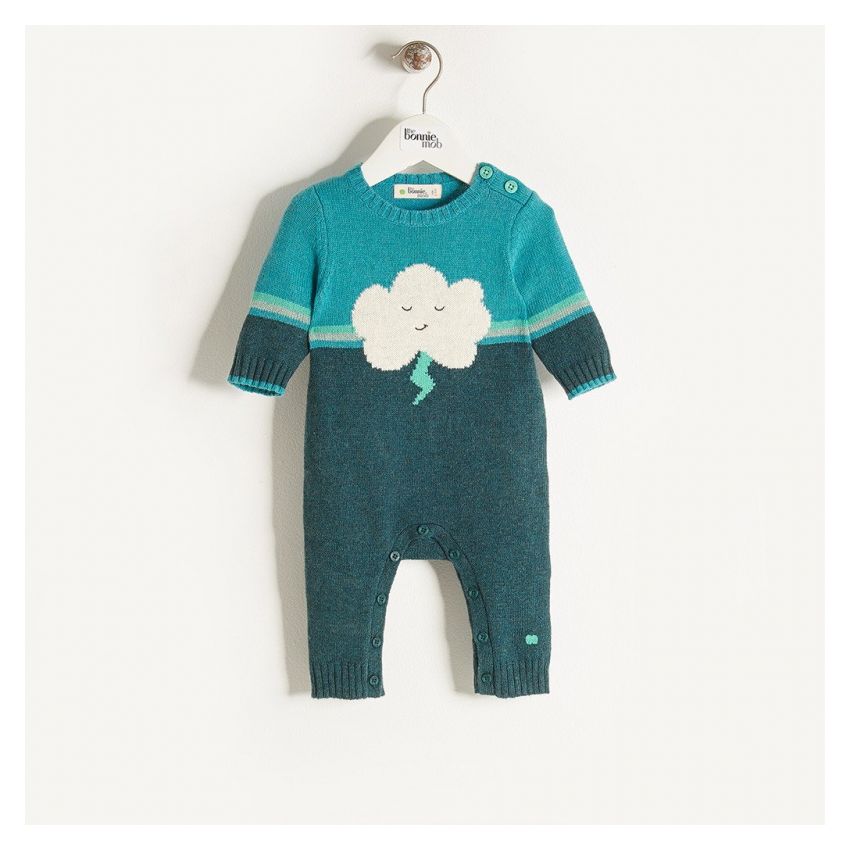 Bonniemob - Strick- Strampler Merino Cloud & Flash teal