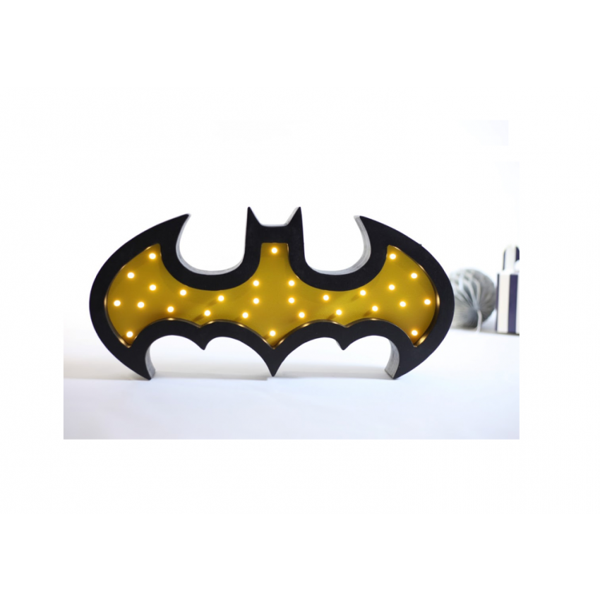 HappyMoon - LED Nachtlampe Batman schwarz gelb