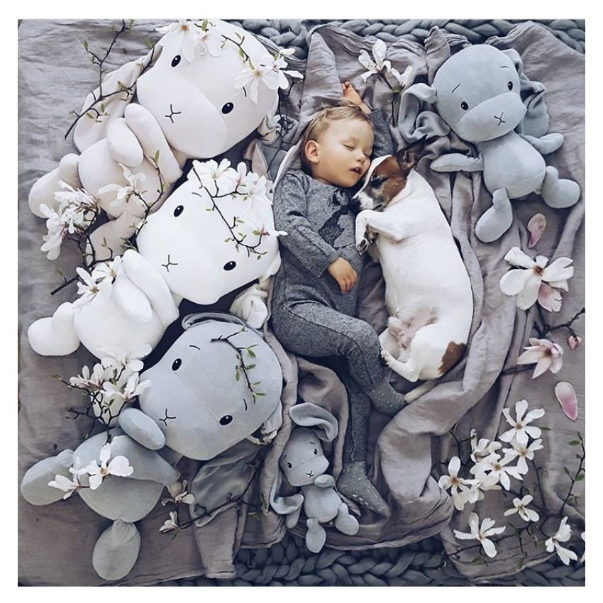 Effiki - Bunny grau mit Ohren Dots S