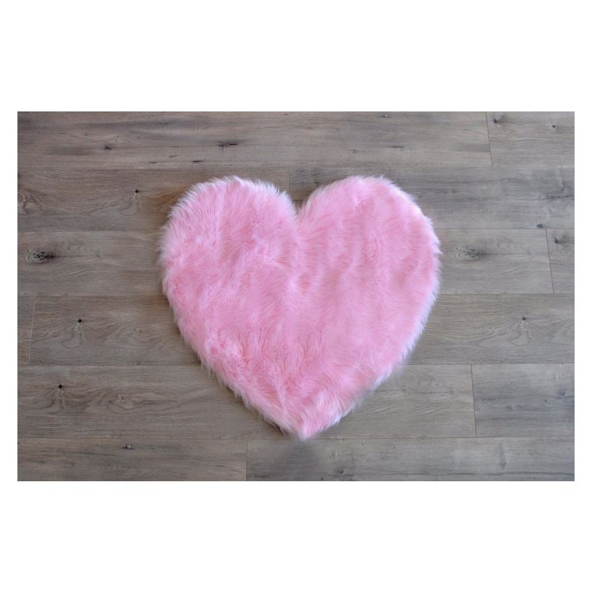 Kroma Carpets - Kunstlammfell Herz Zuckerwatte