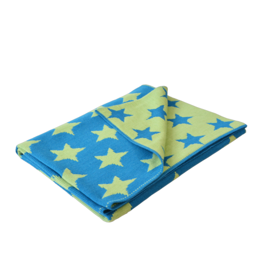 Apero - Knit Manufactory - Decke Sterne Grün & Blau
