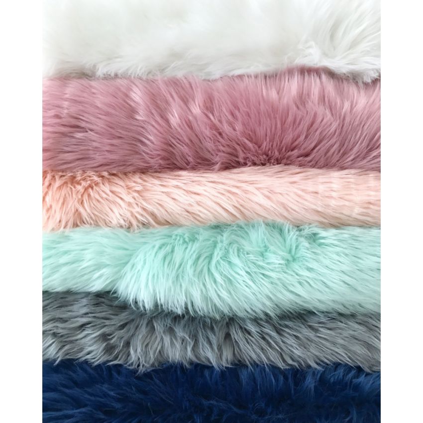 Kroma Carpets - Kunstlammfell Rechteck dunkelblau