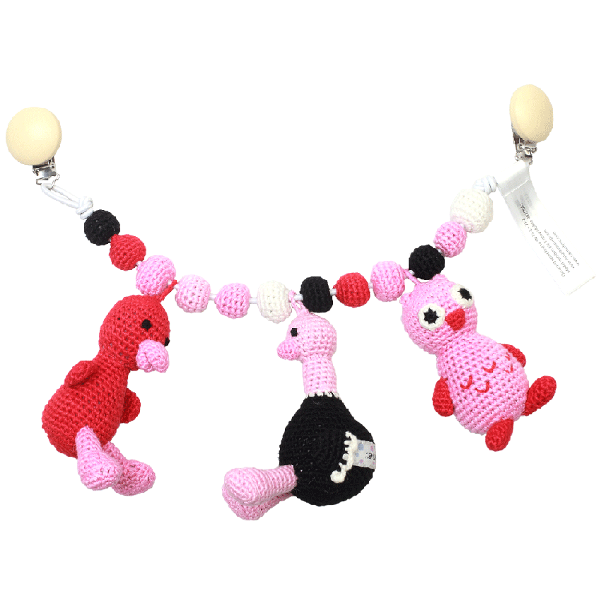 natureZOO - Kinderwagenkette Ente, Strauss & Eule