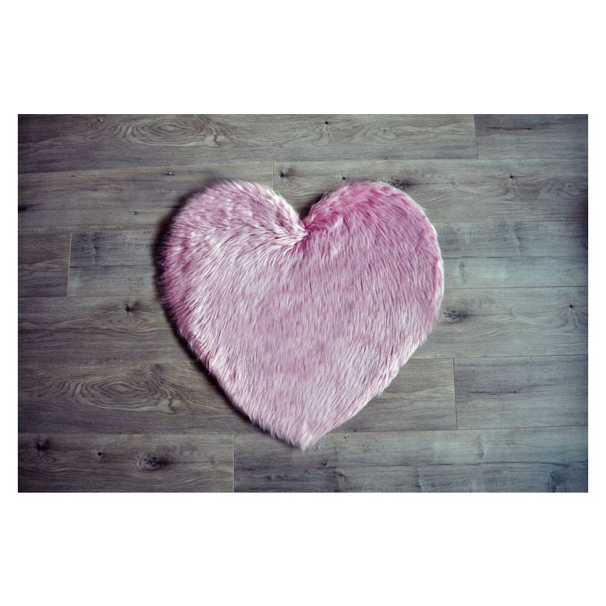Kroma Carpets - Kunstlammfell Herz pink